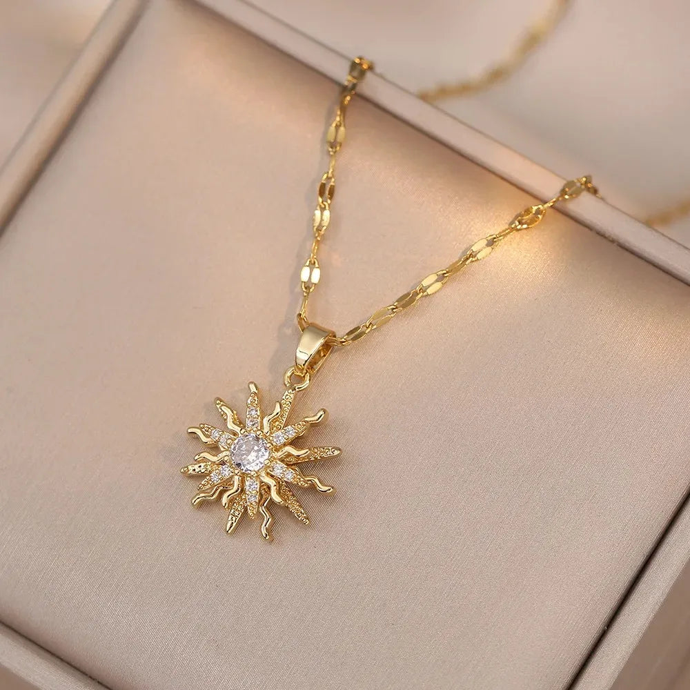 Golden Bloom Sun Pendant