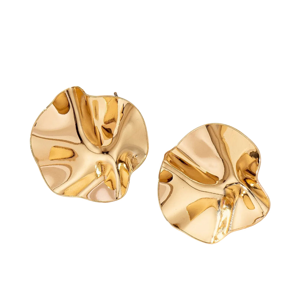 Minimal Ripple Stud Earrings