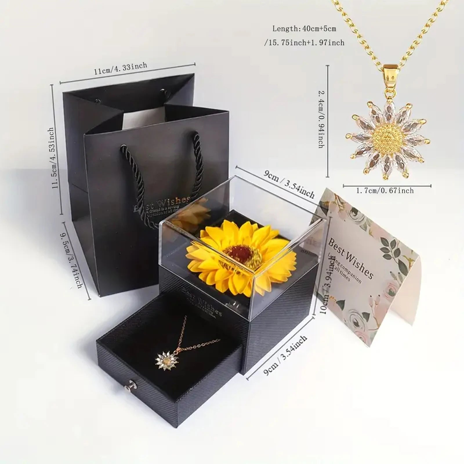 Sunflower Elegance Necklace Box