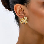 Minimal Ripple Stud Earrings